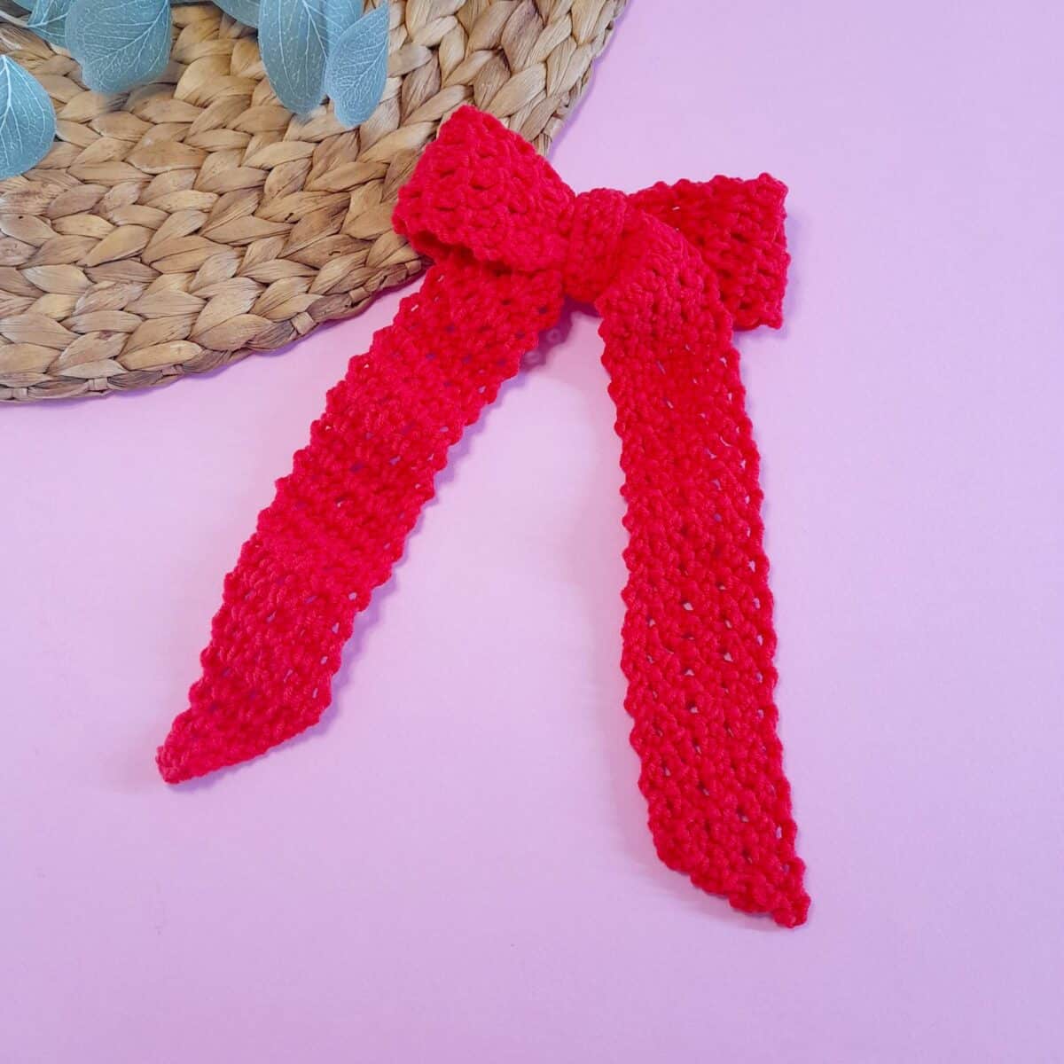 Πλεκτός φιόγκος νεράιδας "Knitted red"